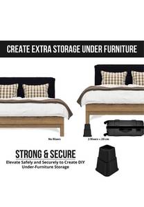 lot 14598 image: Utopia Bedding Adjustable Bed Furniture Risers - Elevation in Heights 3, 5 or 8 Inch Heavy Duty Risers for Sofa and Table - Supports up to 1,300 lbs - (8 Piece Set, Black)