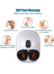 lot 14606 image: QUINEAR Foot Massager, Heated Shiatsu Deep Kneading Air Compression Feet Massage Machine for Neuropathy Pain and Circulation - 6 Intensities 2 Heating 2 Mode & 2 Speeds