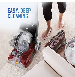 lot 14611 image: Hoover, Red Power Scrub Deluxe Carpet Cleaner Machine, Upright Shampooer, model FH50150B