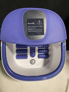 lot 14616 image: Foot Spa Bath Massager with Heat, Bubble Jets, Detachable Pedicure Stone, Shiatsu Massage Rollers Adjustable Temperature Pedicure Tub