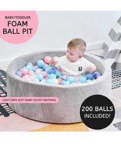 lot 14617 image: LEKILV Ball Pit for Toddlers with 200 Plastic Balls 2.2 Foam Ball Pit- Kids Baby Gift Indoor Playpen Activity Certer, Soft Velvet Fabric, Balls Toys Storage Organizer