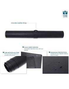 lot 14621 image: Leather Desk Pad 36 x 20, Vine Creations Office Desk Mat Waterproof Black, Smooth PU Leather Large Mouse Pad and Writing Surface, Top of Desks Protector, Wide Dual-Sided Blotter Accessories Decor