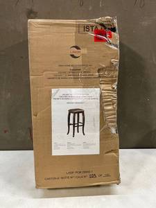 lot 15805 image: Linon San Francisco Backless Wood Bar Stool, 30 Seat Height, Wenge Finish Finish with Brown Fabric