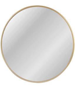 lot 15806 image: Round Wall Mirror, 24-inch Large Circle Mirror, Gold Metal Framed Wall-Mounted Mirror