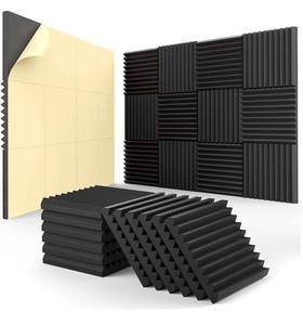 lot 15810 image: 12 pack Acoustic Panels With Self-Adhesive, 1 X 12 X 12 Quick-Recovery Sound Proof Foam Panels, Acoustic Foam Wedges High Density, Soundproof Wall Panels for Home Studio,Carbon Black