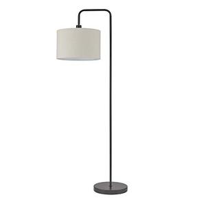 lot 36854 image: Globe Electric 67395 Barden 58 Floor Lamp, Dark Bronze, Beige Fabric Shade, OnOff Socket Rotary Switch
