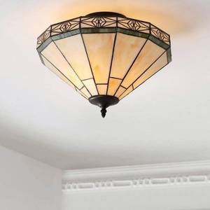 lot 36855 image: Jonathan Y Jasmine 16 Tiffany-Style Led Semi-Flush Mount