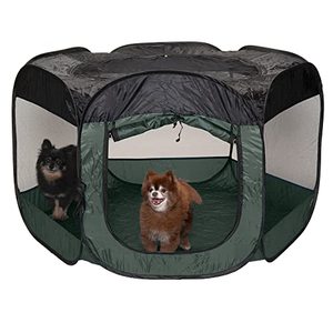 lot 36866 image: Furhaven Pet House for Dogs and Cats - Indoor-Outdoor Pop Up Playpen and Exercise Pen Dog Tent Puppy Playground, Hunter Green, Extra Large