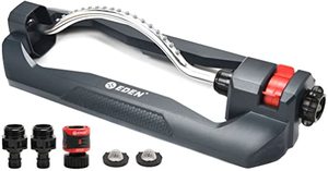 lot 36890 image: Eden 96214 Oscillating Sprinkler for Lawn and Garden WQuick Connect Starter Set, Metal Arc Tube