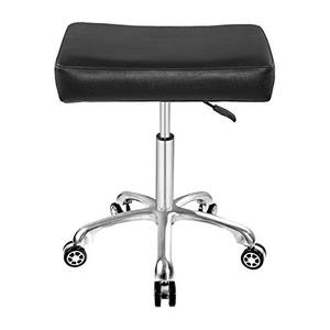 lot 36926 image: Adjustable Rolling Swivel Stool Chair for Massage Office Tattoo Kitchen, Work Heavy Duty Hydraulic Stool with Wheels (Black)