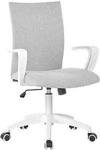 lot 36935 image: Office Desk Chair with Arm Rests - Grey and White