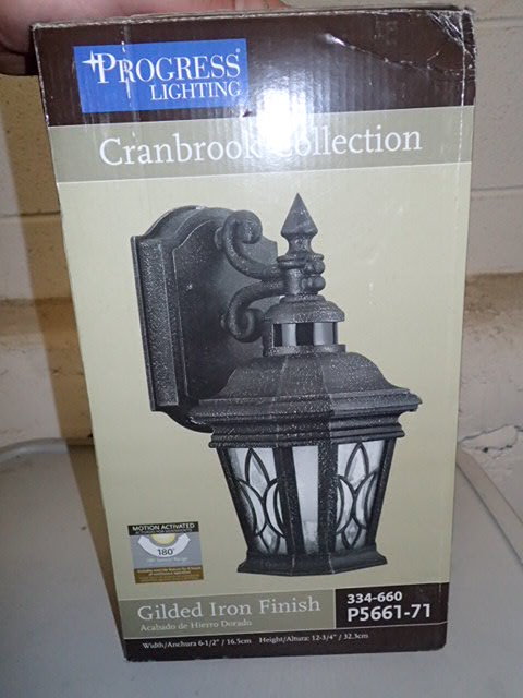 Cranbrook Collection 1 Light Outdoor Gilded Iron Motion Sensor Light Outdoor Gilded Iron Motion Sensor