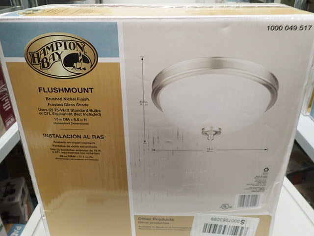 lot 3168 image: Progress Lighting P2743 North Park Three-Light Bathroom Fixture with Square Etch Progress Lighting