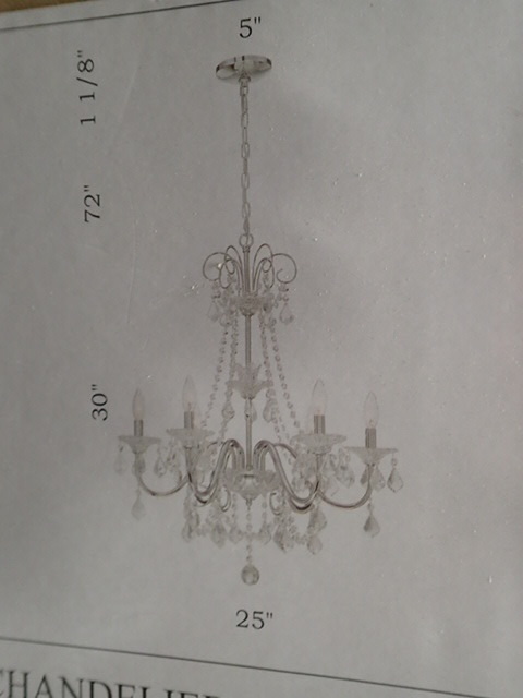lot 3194 image: Easylite 6-Light Chrome Chandelier