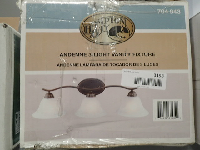 lot 3198 image: Hampton Bay Bathroom Lighting Andenne 3-Light Oil Rubbed Bronze Bath Vanity