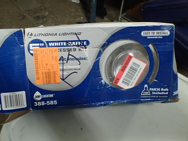 lot 3252 image: Lithonia Lighting Recessed Lighting 5 in. Matte White Recessed Baffle Light Kit