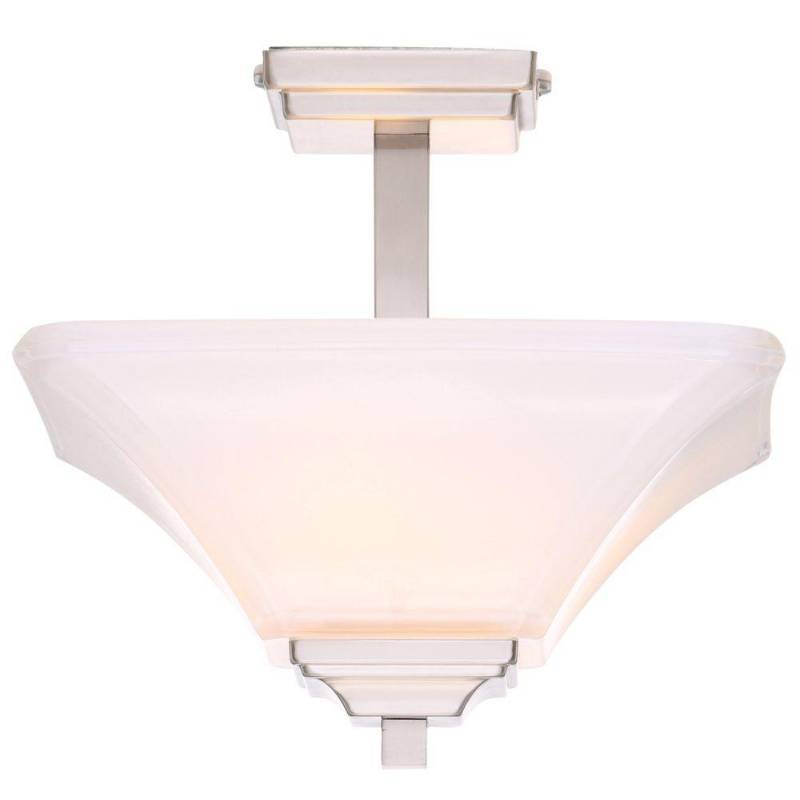 lot 3116 image: Hampton Bay Nove 2-Light Brushed Nickel Semi-Flush Mount
