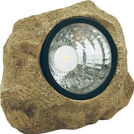 lot 3122 image: Moonrays 91211 Solar Powered LED Rock Spotlight Garden Accent with Hidden Key Compartment