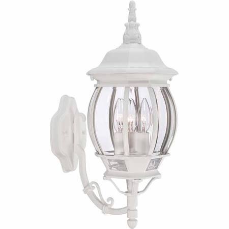 lot 3127 image: Hampton Bay 3-Light White Outdoor Wall Lantern