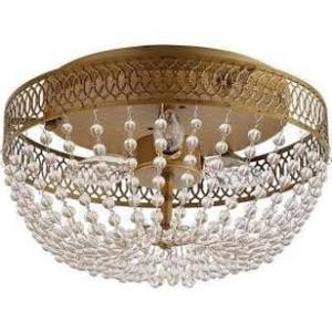 lot 3132 image: Hampton Bay Estelle 3-Light 7.13 in. Flush Mount Champagne