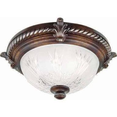 lot 3134 image: Hampton Bay Bercello Estates 2-Light Volterra Bronze Flushmount