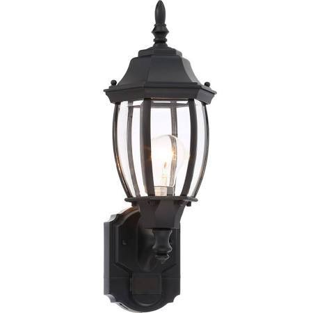 lot 3148 image: Hampton Bay Wall Mounted Alexandria 180-Degree Outdoor Black Motion-Sensing Decorative Lamp