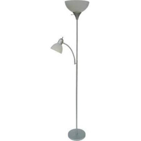 lot 3151 image: Silver Floor Lamp with Reading Light