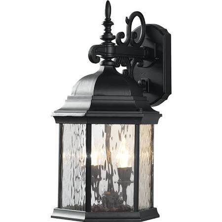 lot 3152 image: 9.5 in. 2-Light Oil-Rubbed Bronze LED Decorative Water Glass Outdoor Lantern