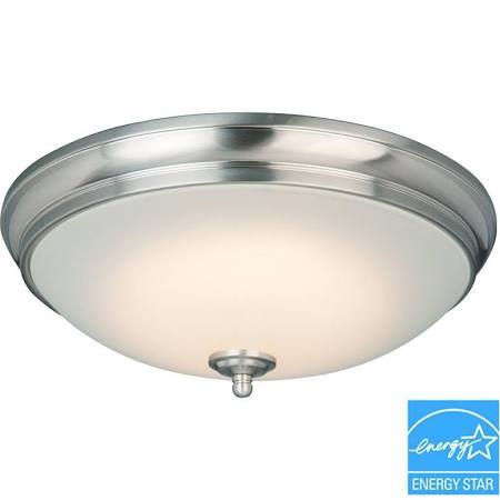 lot 3155 image: Commercial Electric Brushed Nickel LED Flushmount