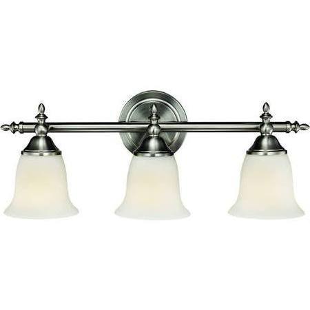 lot 3159 image: Hampton Bay Traditional 3-Light Brushed Nickel Vanity Light