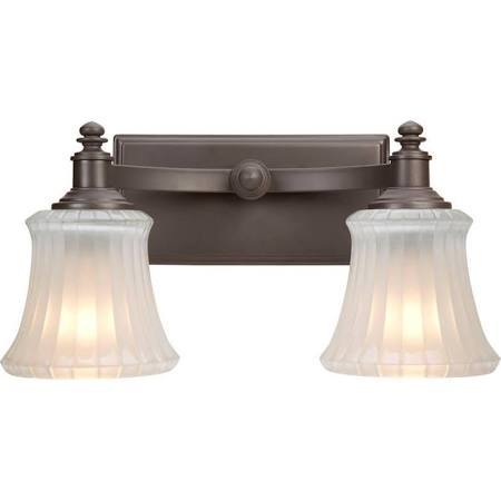 lot 3170 image: Hampton Bay Bathroom Lighting Kenning 2-Light Dutch Bronze Bath Sconce