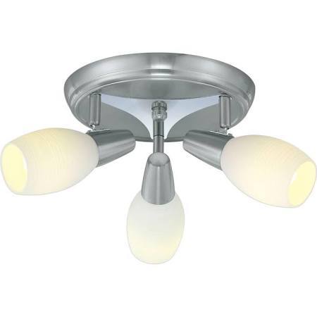 lot 3219 image: Eglo Parma 3-Head Matte Nickel Ceiling Lighting Fixture