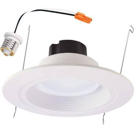lot 3238 image: Halo 5 in. and 6 in. 3500K Matte White LED Recessed Retrofit Baffle-Trim 80 CRI Module with 900 Lumens
