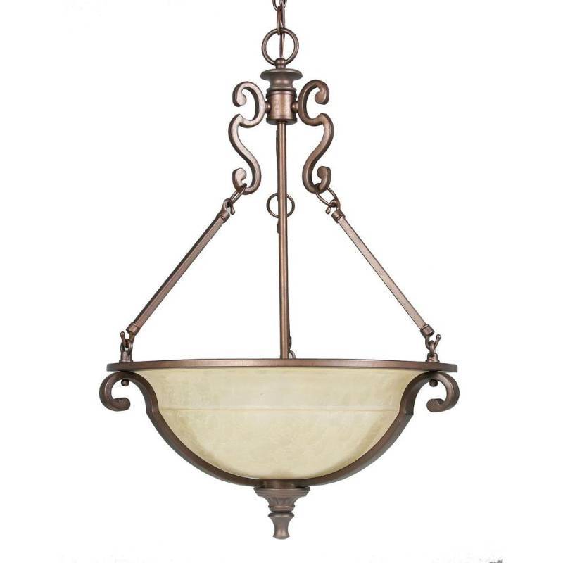 lot 3000 image: Home Decorators Fairview 3-light Heritage Bronze Bowl Pendant