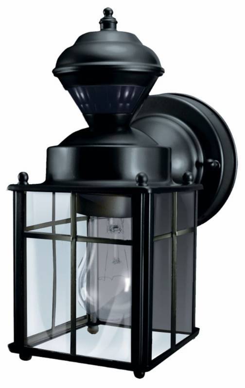 lot 3021 image: Hampton Bay Bayside Mission 150 Degree Black Motion-sensing Outdoor Lantern