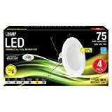 lot 3041 image: Feit Electric 5-6 LED Recessed Retro-fit Kit 14-75 Watts 2700k 4-Pack