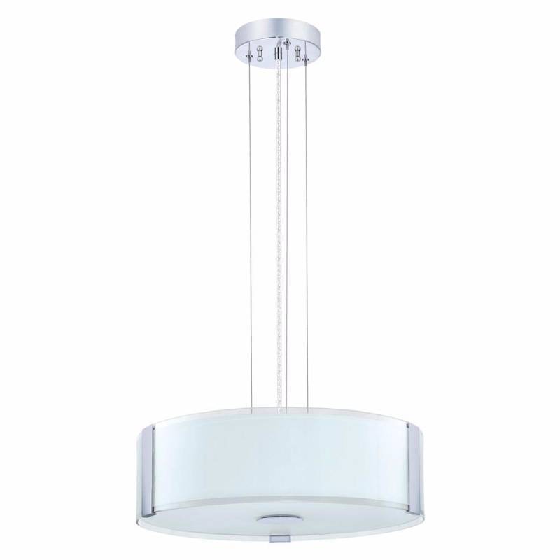 lot 3057 image: Eglo Varano 3-Light Chrome Ceiling Mount Drum Pendant