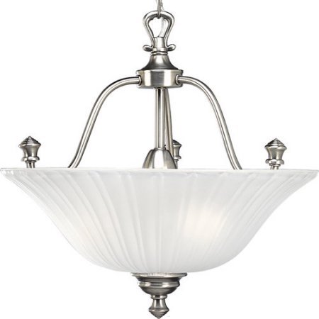 lot 3069 image: Progress Lighting P3607 Renovations 15-58 Three-Light Semi-Flush Mount Ceiling