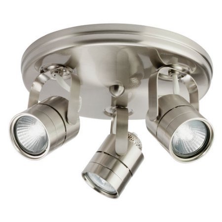 lot 3076 image: Lithonia Lighting LTKMSBK MR16GU10 3RM4 3 Light Round Track Kit