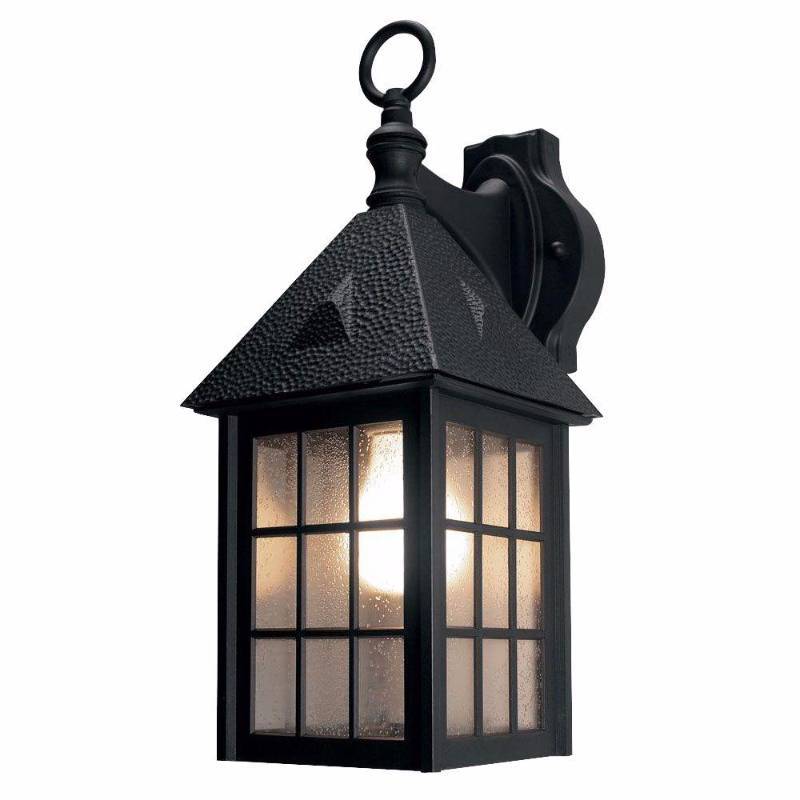lot 3090 image: Newport Coastal Belmont Black Outdoor Wall-Mount Lantern