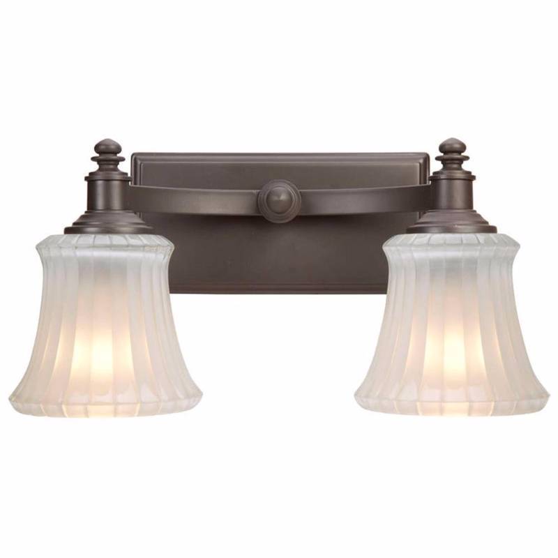 lot 3186 image: Hampton Bay Kenning 2-Light Dutch Bronze Bath Sconce