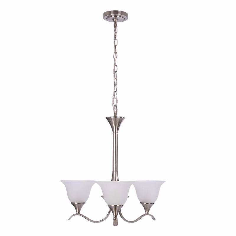 lot 3195 image: Hampton Bay Santa 5-Light Brushed Nickel Chandelier