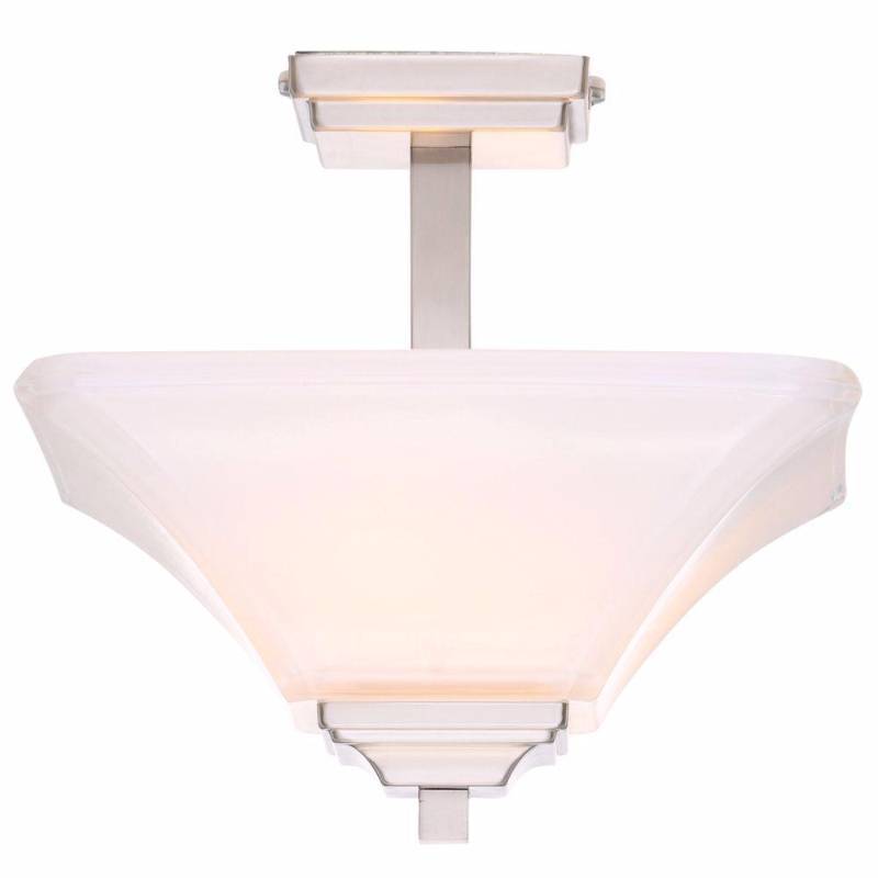 lot 3204 image: Hampton Bay Nove 2-Light Brushed Nickel Semi-Flush Mount