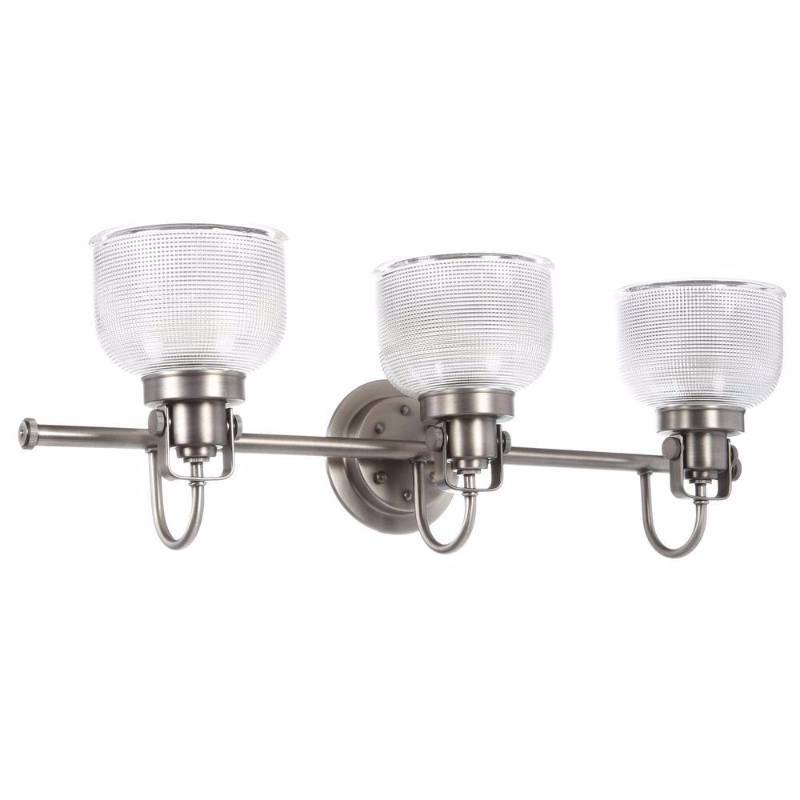 lot 3079 image: Progress Lighting Archie 3-Light Antique Nickel Vanity Light