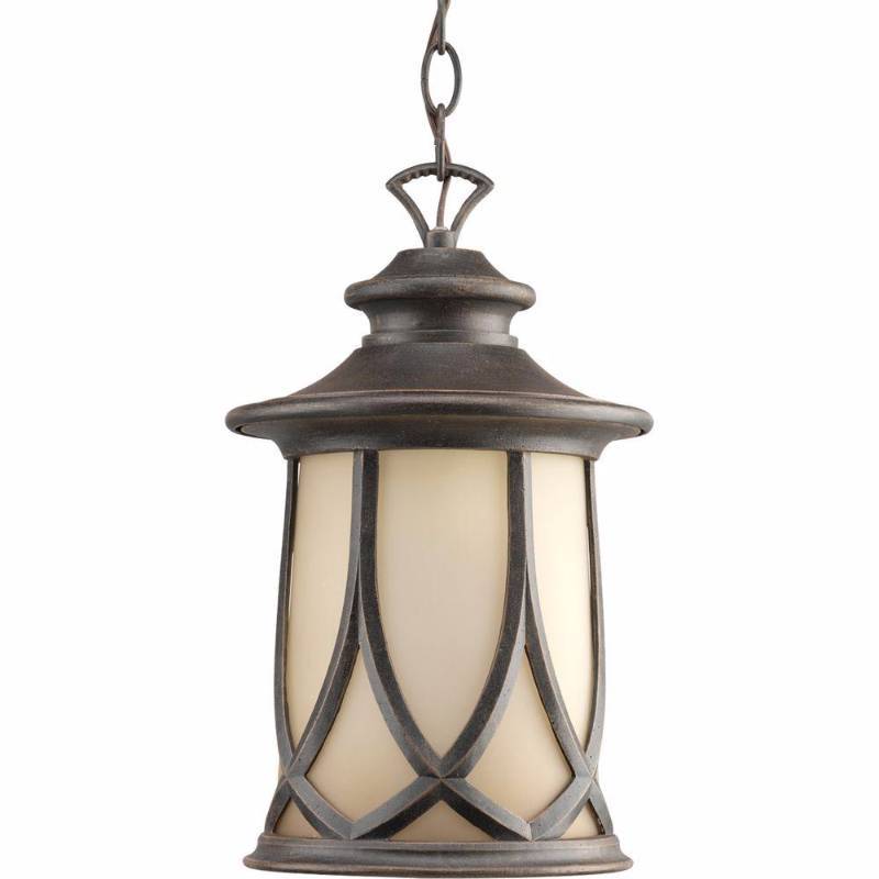 lot 3089 image: Progress Lighting Resort Collection 1-Light Aged Copper Outdoor Hanging Lantern