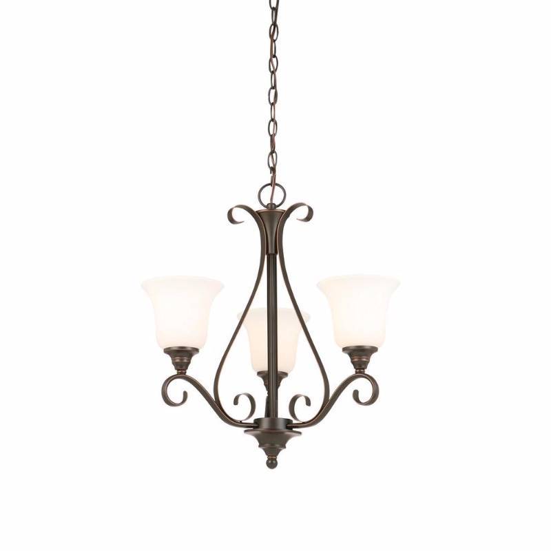 lot 3205 image: Hampton Bay 3-Light Oil Rubbed Bronze Chandelier