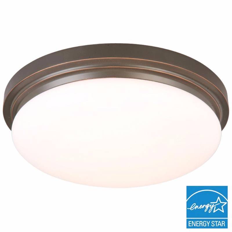 lot 3236 image: Hampton Bay 15 in. Oil-Rubbed Bronze LED Flushmount