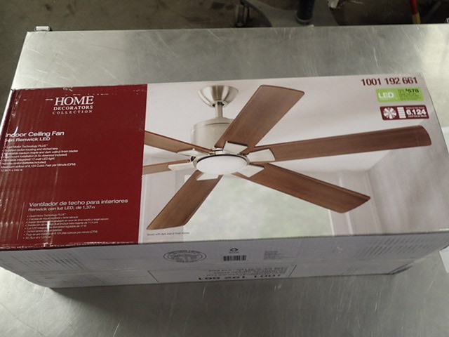 lot 3319 image: Home Decorators LED Renwick 54 Ceiling Fan