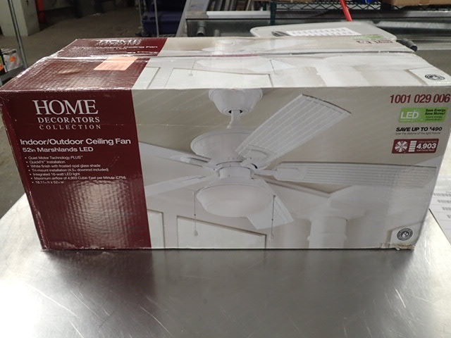 lot 3335 image: Home Decorators Collection Marshlands LED 52 in IndoorOutdoor White Ceiling Fan