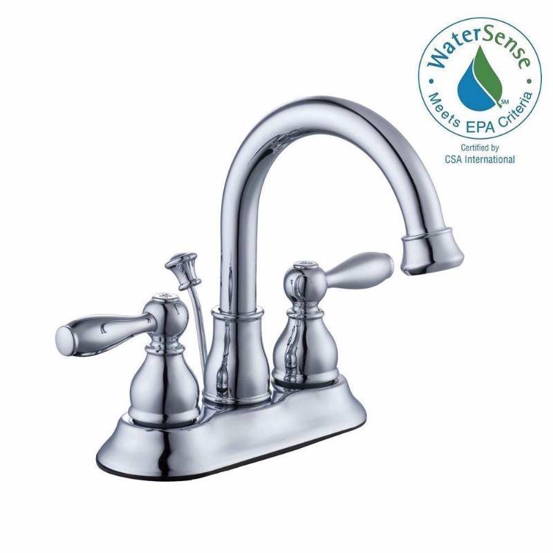 lot 3337 image: Glacier Bay Mandouri 4 in. Centerset 2-Handle High-Arc Bathroom Faucet in Chrome